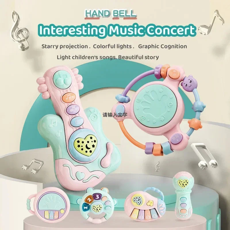 Kids Electronic Music Guitar Toy Multifunction Early Learning Instrument for Children Educational Musical Playset for Ages 3-6