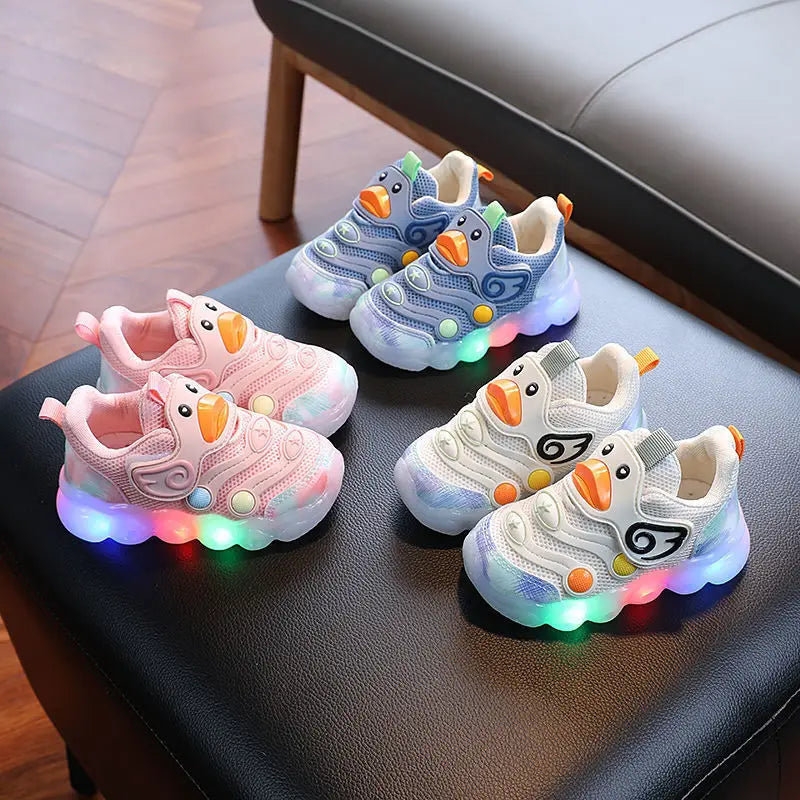 Кроссовки Cartoon Girl Shoe 2025autumn New Kid Luminous Shoe Cute Baby Shoe Soft Sole Boy Running Shoes Versatile Gril Sneakers