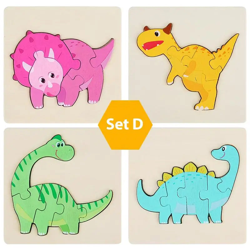 Wooden Puzzles Toddler Toys Gifts for 1 2 3 Year Old Boys Girls Animal Jigsaw Puzzles Montessori Toys Early Educational Board