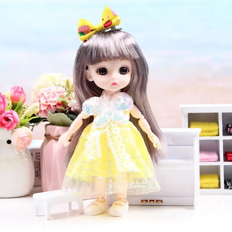 17cm Dolls 1/8 BJD Doll Princess Dress Up Boneca Children's 13 Joints Toys Dolls for Girls Dolls Multi-joint Kids Birthday Gifts