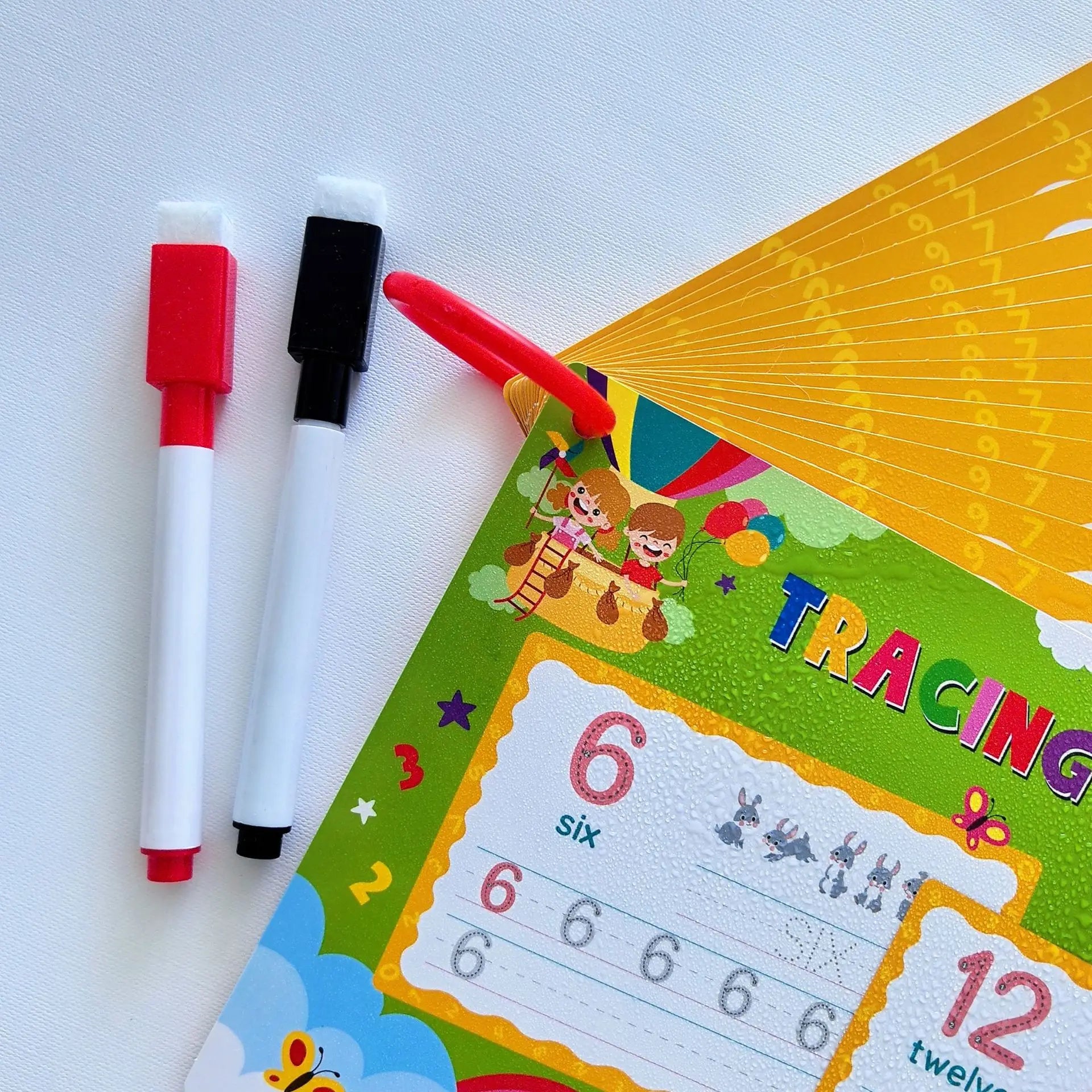 Children's Montessori Early Education Handwriting Exercise Book Reusable Word Writing Practice with Pen Training Card