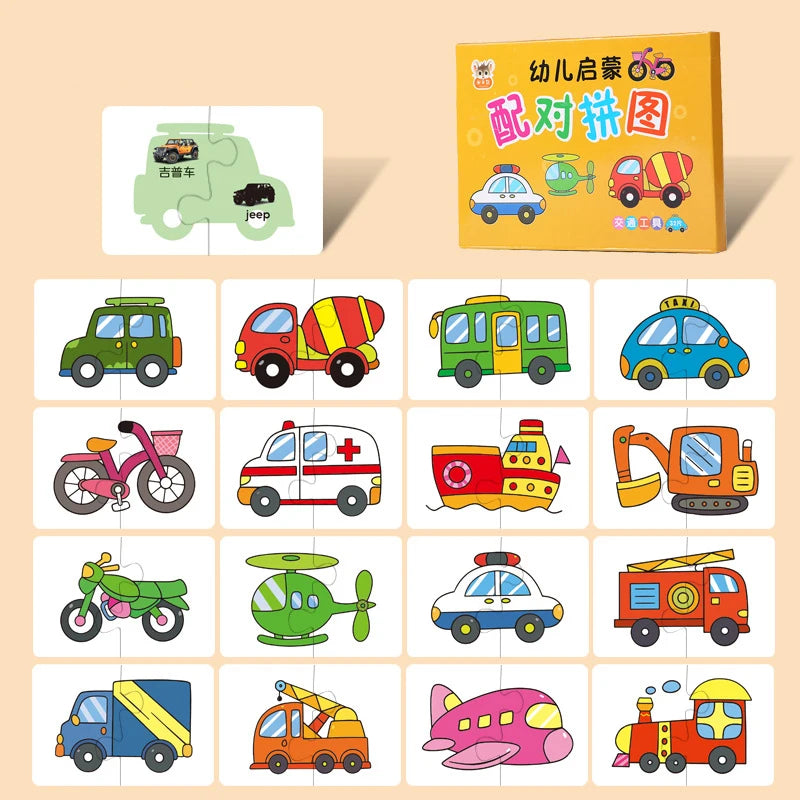 Montessori Cards Educational Toys for Children Learning Educational Puzzles Develop Cognitive Games for Babies Kids Baby Novel