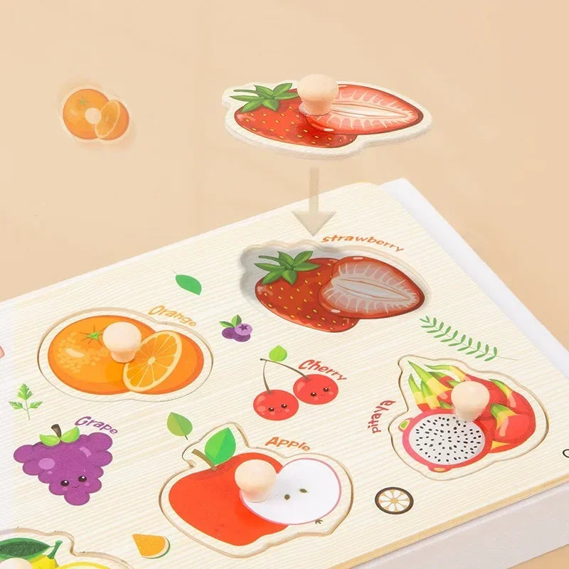 Wooden Puzzles for Toddlers Montessori Baby Learning Alphabet Number Shape Puzzle Toys Kids Educational Matching Board Wood Game