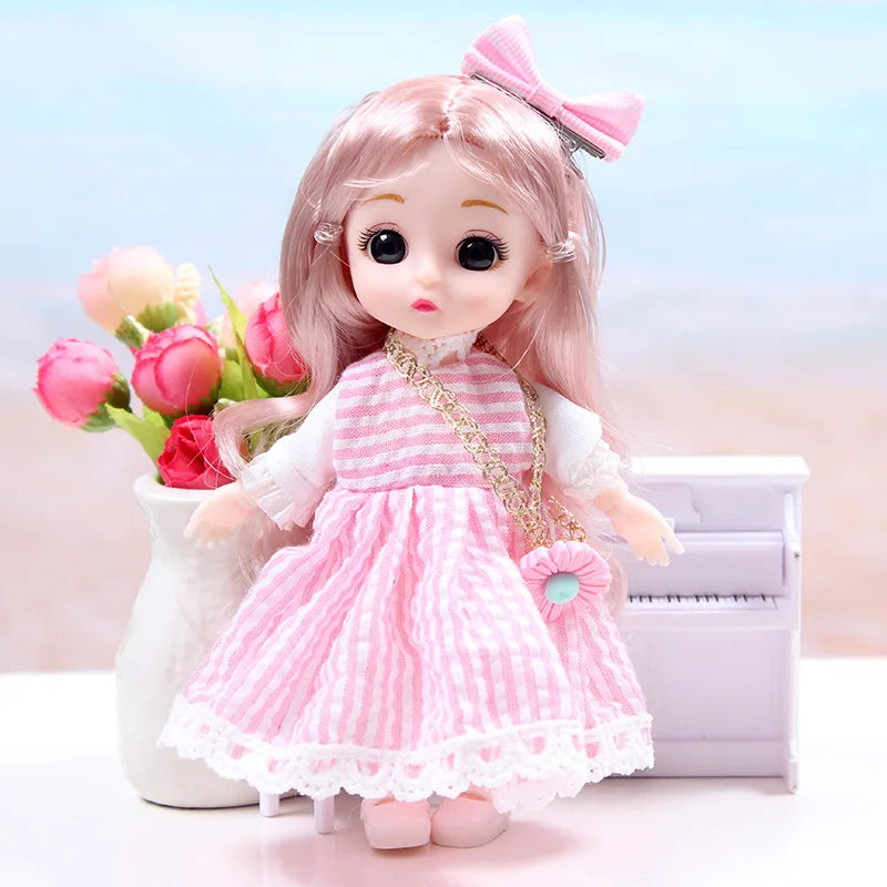 17cm Dolls 1/8 BJD Doll Princess Dress Up Boneca Children's 13 Joints Toys Dolls for Girls Dolls Multi-joint Kids Birthday Gifts