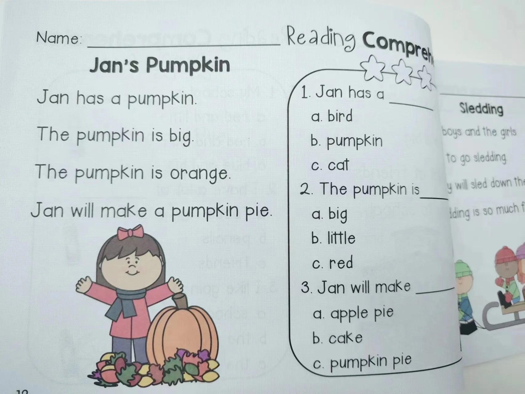 Kindergarten English Reading Comprehension Exercise Books Using Sentences Pictures and Questions To Improve Learning Skills