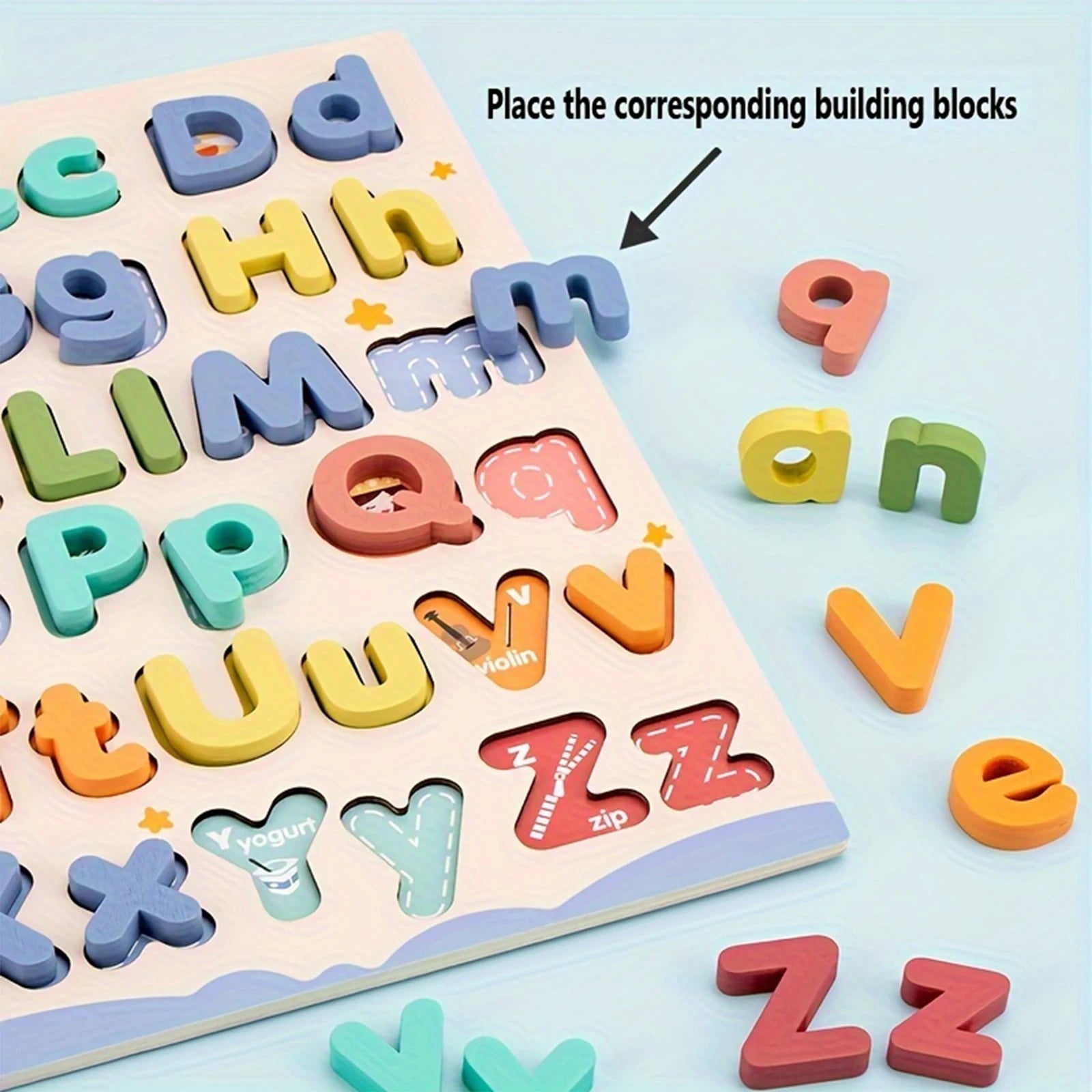 Children'S Wooden Alphabet Puzzle Board Cognitive Development Educational Toy Children'S Early Education Teaching Aids