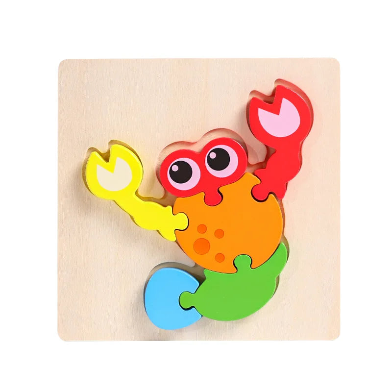 Wooden 3D Puzzle for Kids Montessori Educational Toys Baby Learning Toys Brain Development Puzzle Board Childrens Early Learning