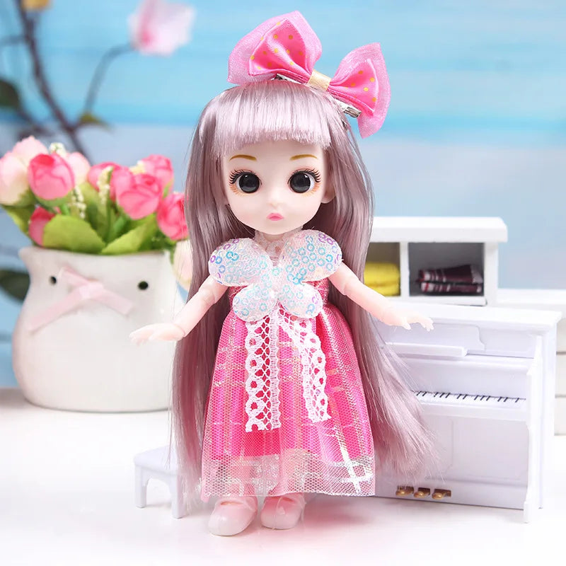 17cm Dolls 1/8 BJD Doll Princess Dress Up Boneca Children's 13 Joints Toys Dolls for Girls Dolls Multi-joint Kids Birthday Gifts