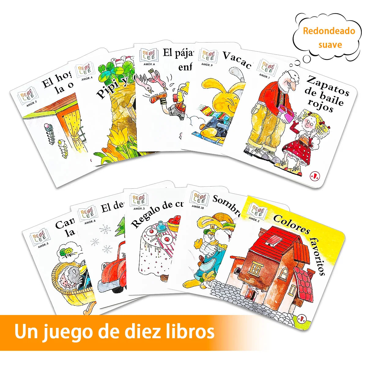 Ten Spanish storybooks: Mini storybooks that expand children's vocabulary and imagination. School supplies. a birthday present.