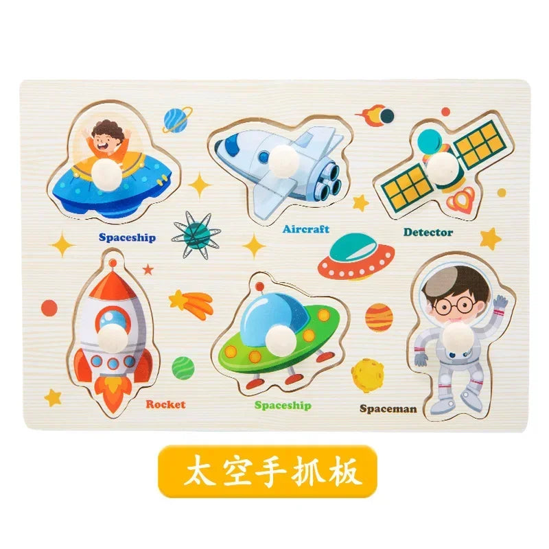 Wooden Puzzles for Toddlers Montessori Baby Learning Alphabet Number Shape Puzzle Toys Kids Educational Matching Board Wood Game