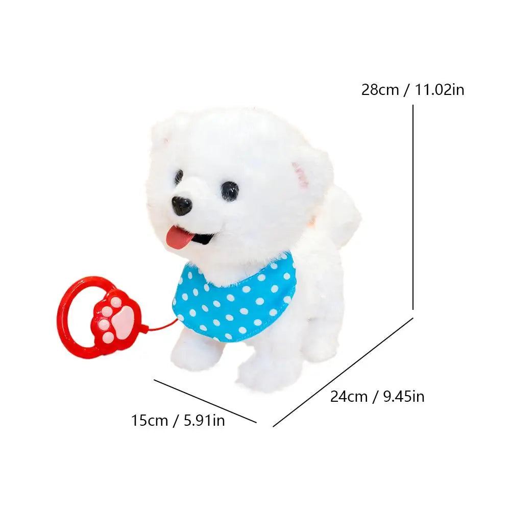 Interactive Plush Pet Toy with Walking Tail Wagging Voice Mimicry Touch Sensitive Remote Control Leash for Kids Gift