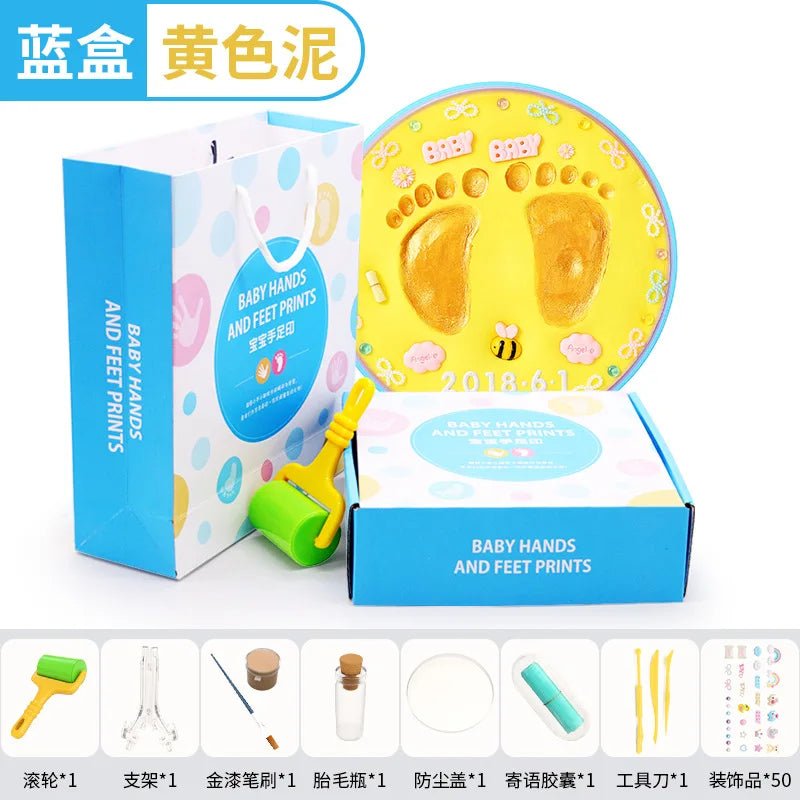 Baby Children's Hand and Foot Printing Mud Creative Diy Baby 100 Day Full Moon Gift First Year Souvenir