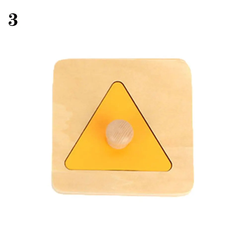 Wooden Sensory Tactile Multiple Color Pegboard Geometric Shape Matching Toy Puzzle Board Knob Panel