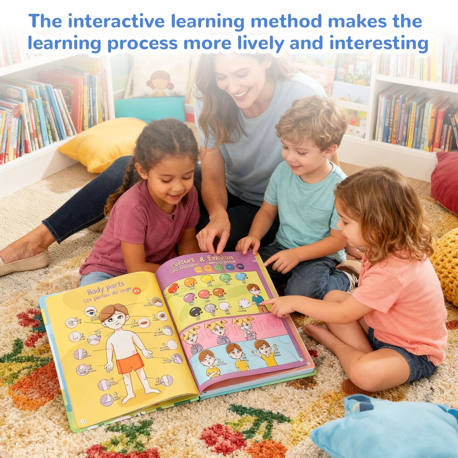 French English Bilingual Sound Book Early Learning Interactive Sound Book Educational  for Children Ages 3-8 Sound Book