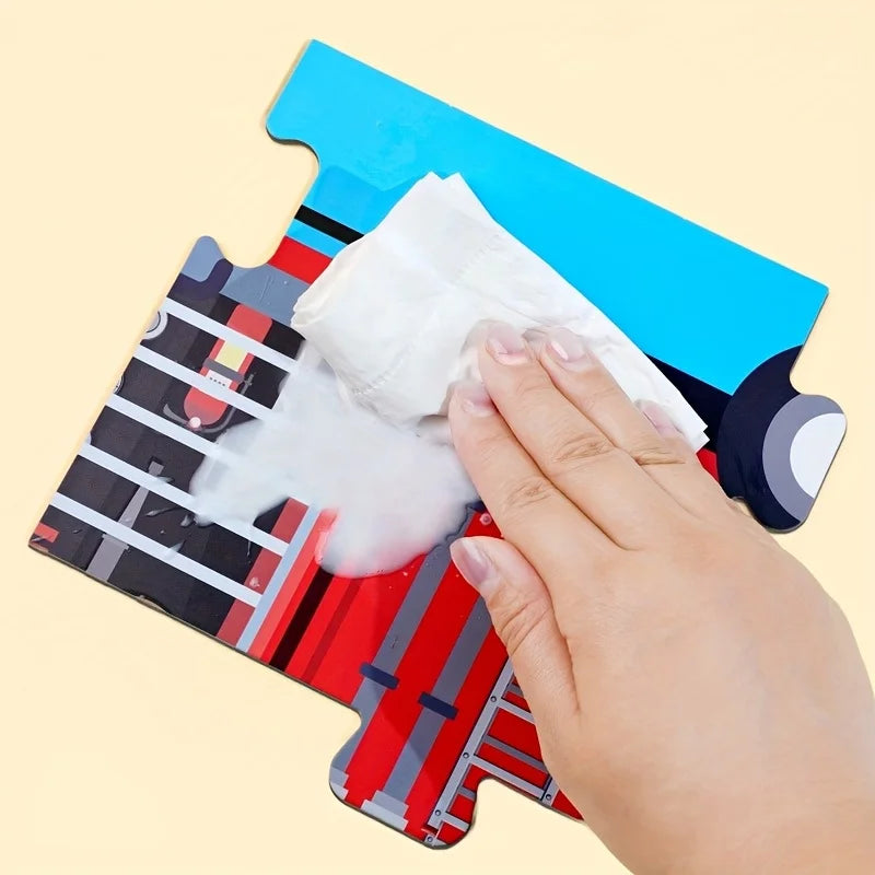 Jumbo Floor Puzzle Fire Truck Toddler Puzzles for Kids Firefighters Emergency Rescue Ambulance Jigsaw Puzzles Toys for Boy Girl