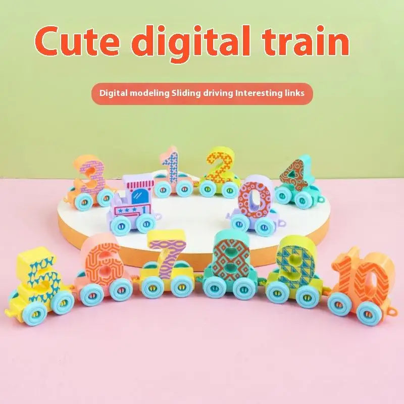 6/12PCS Montessori Children's Assembly Educational Toys Magnetic Digital Train Colorful Cognition Plastic Toy Learning Car