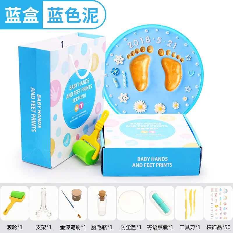 Baby Children's Hand and Foot Printing Mud Creative Diy Baby 100 Day Full Moon Gift First Year Souvenir