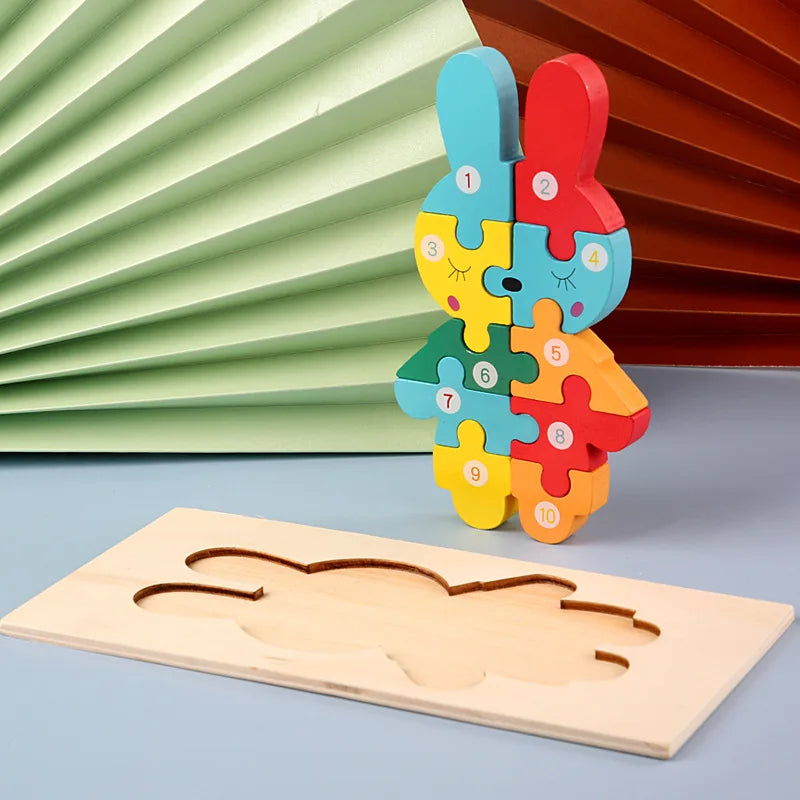 Wooden Baby 3d Puzzles For Kids Child Montessori Toys Dinosaur Animal Wooden Puzzle Game Educational Toys For Children P407