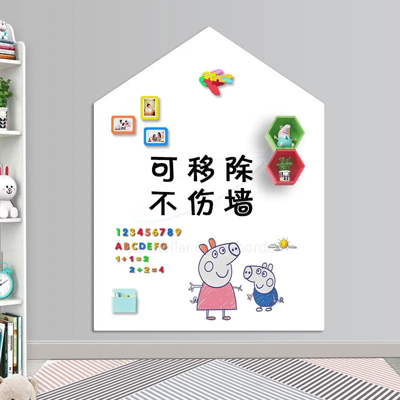 Magnetic Removable Soft Whiteboard Sticker - Erasable Kids Doodle Board for Office Home, No Wall Damage