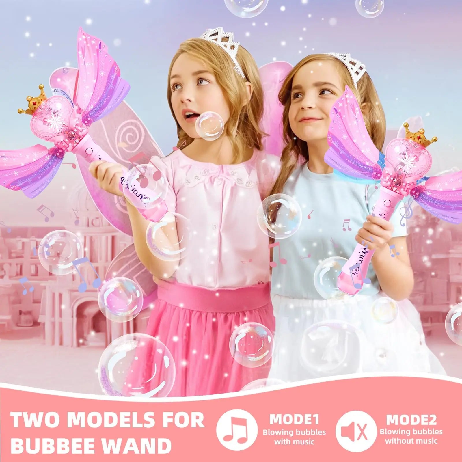 Bubble Wand for Toddlers Bubble Machine Girls Boys Electric heart-shaped Bubble Wand Bubble Maker Bubble Blower Toys Kids Gifts