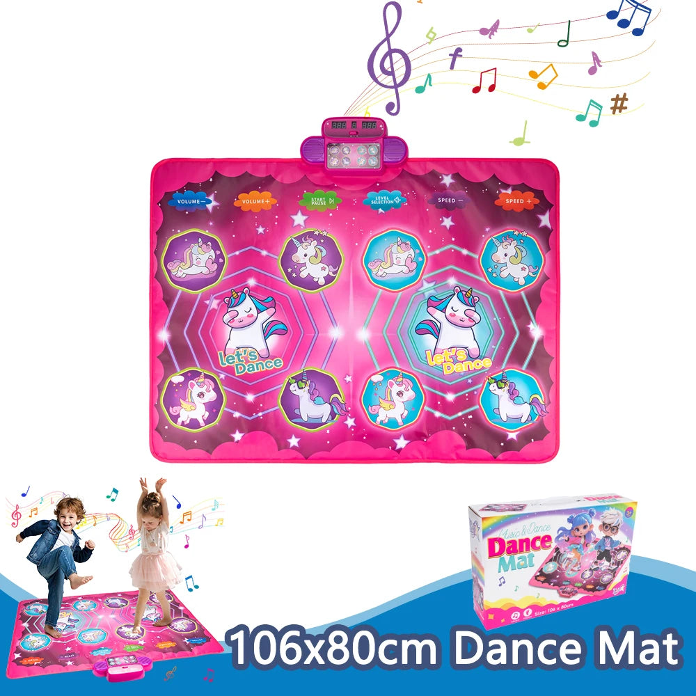 Dancing Blanket Kids Electronic Dance Mat Double Players Mode with 9 Levels Kid Floor Music Blanket Educational Toys Xmas Gifts