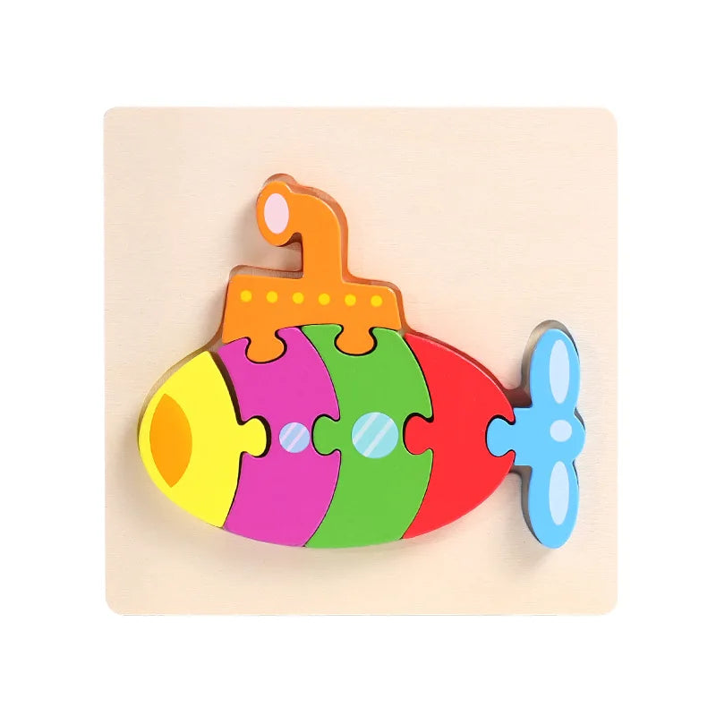 Wooden 3D Puzzle for Kids Montessori Educational Toys Baby Learning Toys Brain Development Puzzle Board Childrens Early Learning