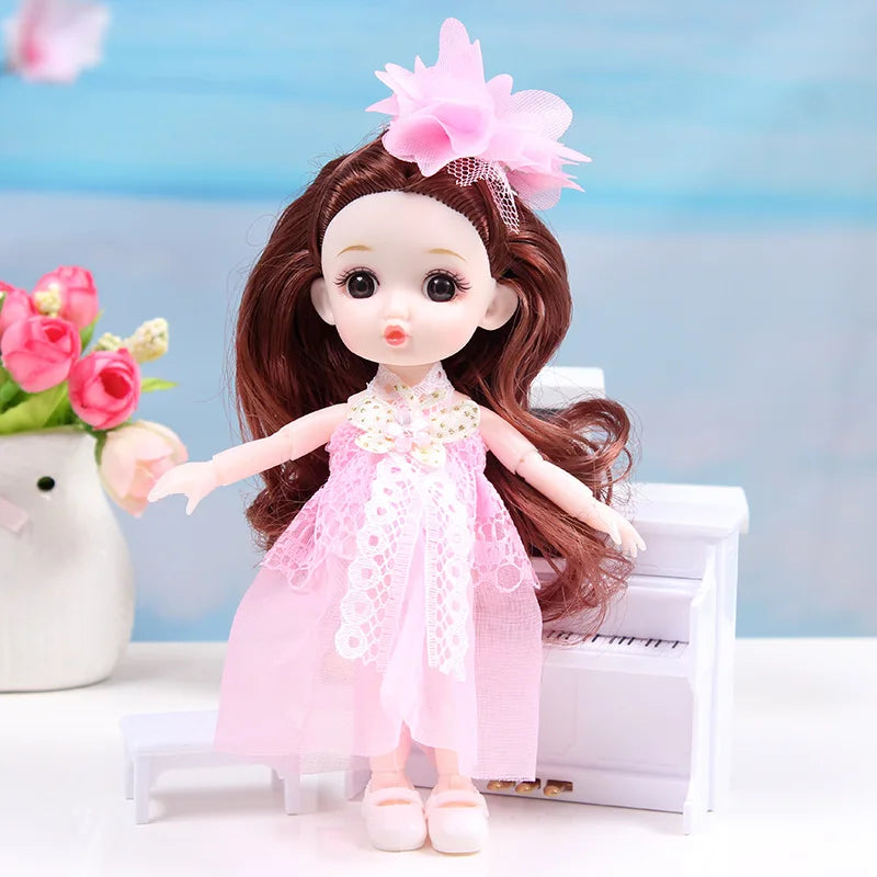 17cm Dolls 1/8 BJD Doll Princess Dress Up Boneca Children's 13 Joints Toys Dolls for Girls Dolls Multi-joint Kids Birthday Gifts