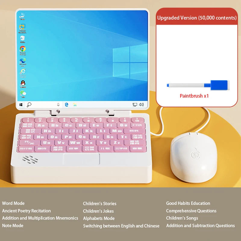 Children Multifunctional Early Education Notebook Enlightenment Learning Boy Girl Puzzle Thinking Training Toy Gifts Can Drawing