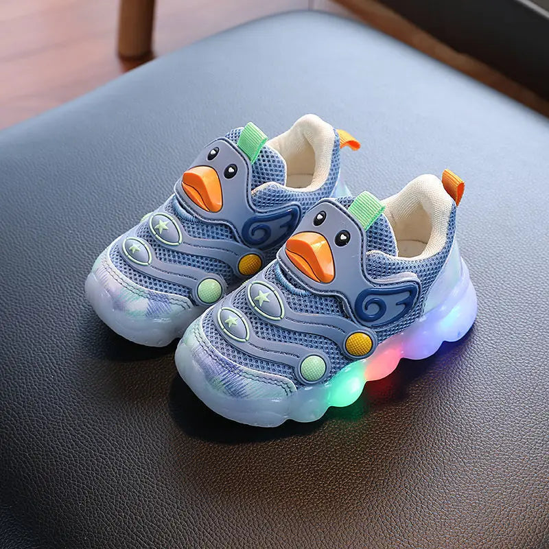 Кроссовки Cartoon Girl Shoe 2025autumn New Kid Luminous Shoe Cute Baby Shoe Soft Sole Boy Running Shoes Versatile Gril Sneakers