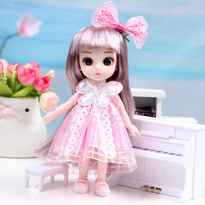 17cm Dolls 1/8 BJD Doll Princess Dress Up Boneca Children's 13 Joints Toys Dolls for Girls Dolls Multi-joint Kids Birthday Gifts
