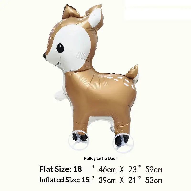 4D Cartoon Foil Balloons Elephant Stand Walking Balloon With Wheel For Kids Birthday Party Decoration Baby Shower