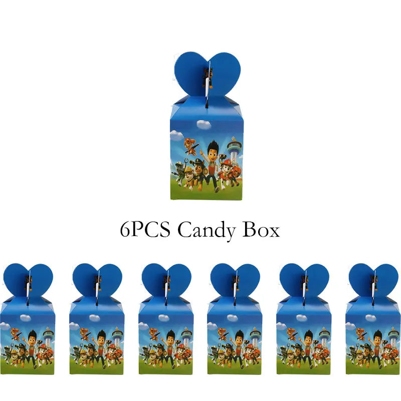 Paw Patrol Birthday Decorations Paw Patrol Tableware Plates Cups Balloons Banner Backdrop Cake Toppers Gift Bags Party Supplies