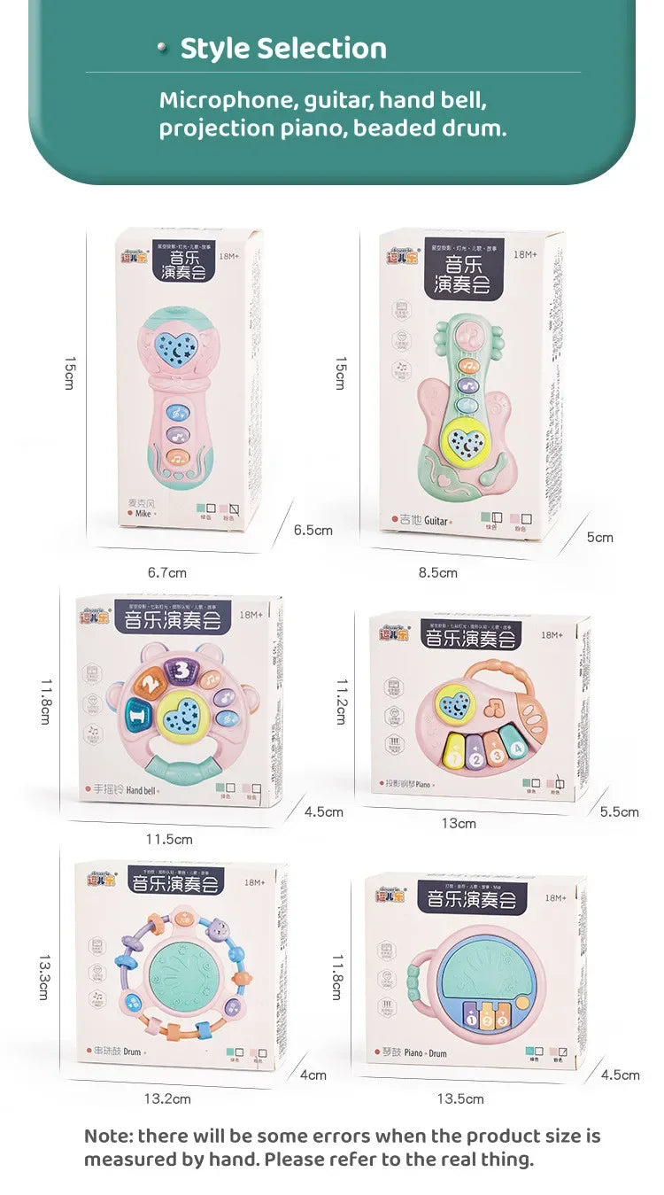 Kids Electronic Music Guitar Toy Multifunction Early Learning Instrument for Children Educational Musical Playset for Ages 3-6