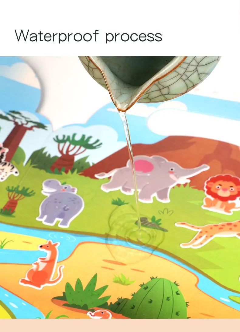 Kids' Reusable DIY Sticker Books Multi-Theme Bubble Sticker Jelly Stickers Portable Montessori Sticker Toy Gifts for Children