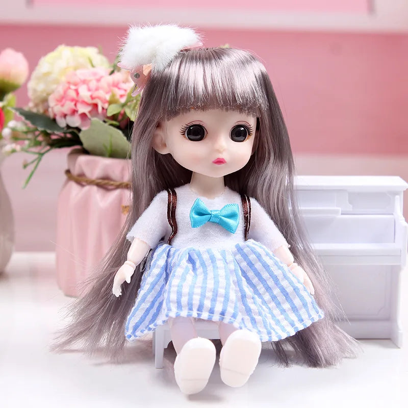 17cm Dolls 1/8 BJD Doll Princess Dress Up Boneca Children's 13 Joints Toys Dolls for Girls Dolls Multi-joint Kids Birthday Gifts