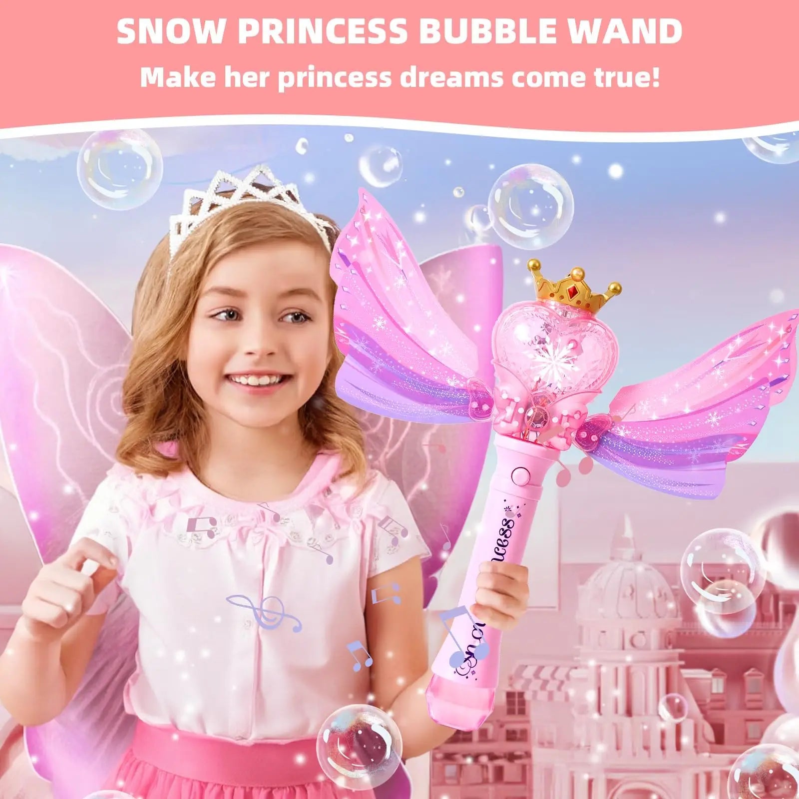 Bubble Wand for Toddlers Bubble Machine Girls Boys Electric heart-shaped Bubble Wand Bubble Maker Bubble Blower Toys Kids Gifts