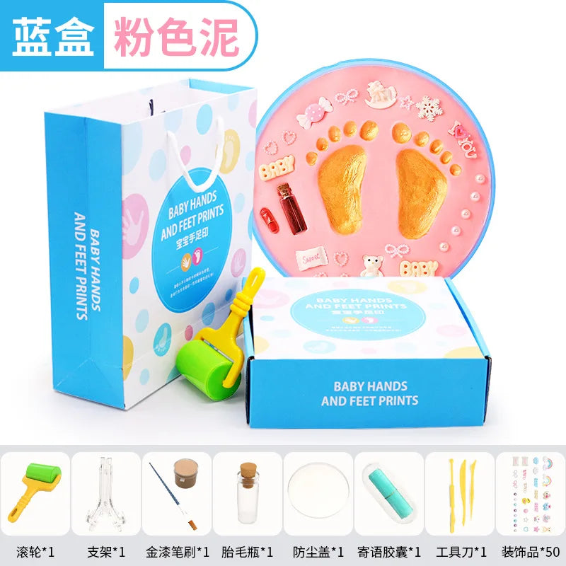 Baby Children's Hand and Foot Printing Mud Creative Diy Baby 100 Day Full Moon Gift First Year Souvenir