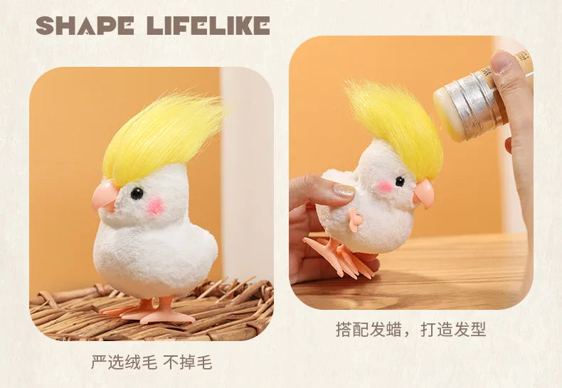 New Cute Jumping Parrot Chick Clockwork Toy Walking Simulation Plush Wind Up Vintage Toys for Kids 2 To 4 Years Old Toys Gift