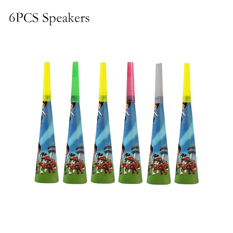 Paw Patrol Birthday Decorations Paw Patrol Tableware Plates Cups Balloons Banner Backdrop Cake Toppers Gift Bags Party Supplies