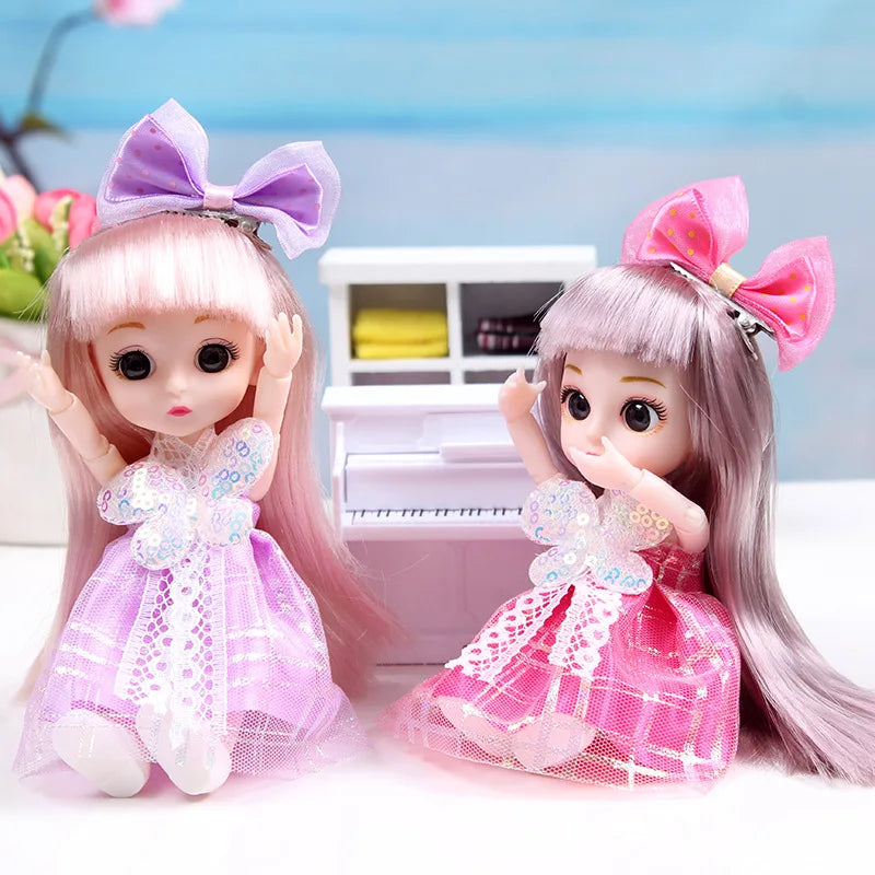 17cm Dolls 1/8 BJD Doll Princess Dress Up Boneca Children's 13 Joints Toys Dolls for Girls Dolls Multi-joint Kids Birthday Gifts