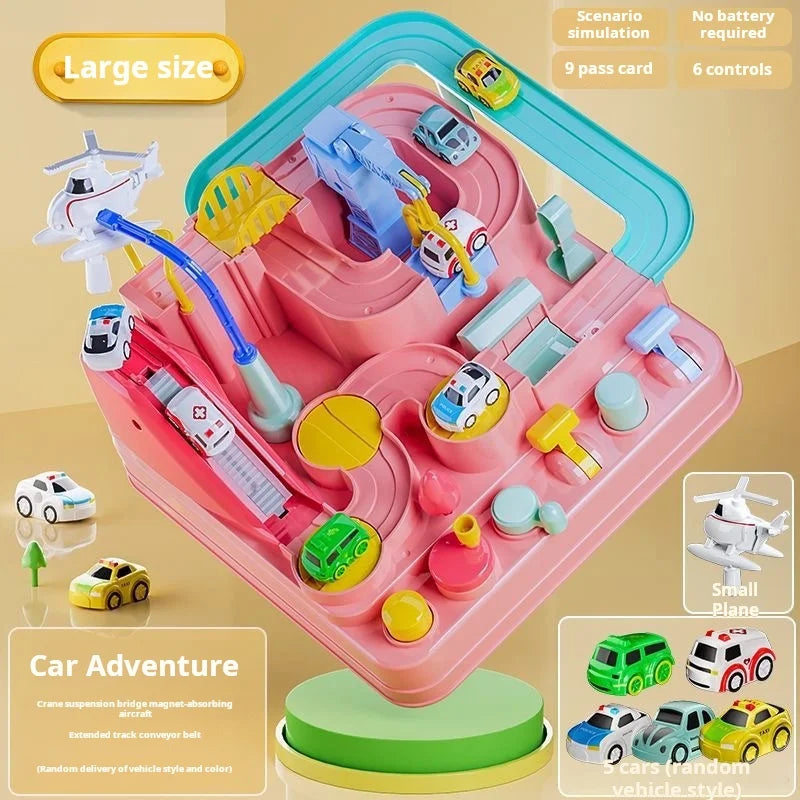 Racing Rail Car Model Educational Toys Children Track Adventure Game Brain Mechanical Interactive Train Animals Space Rocket Toy