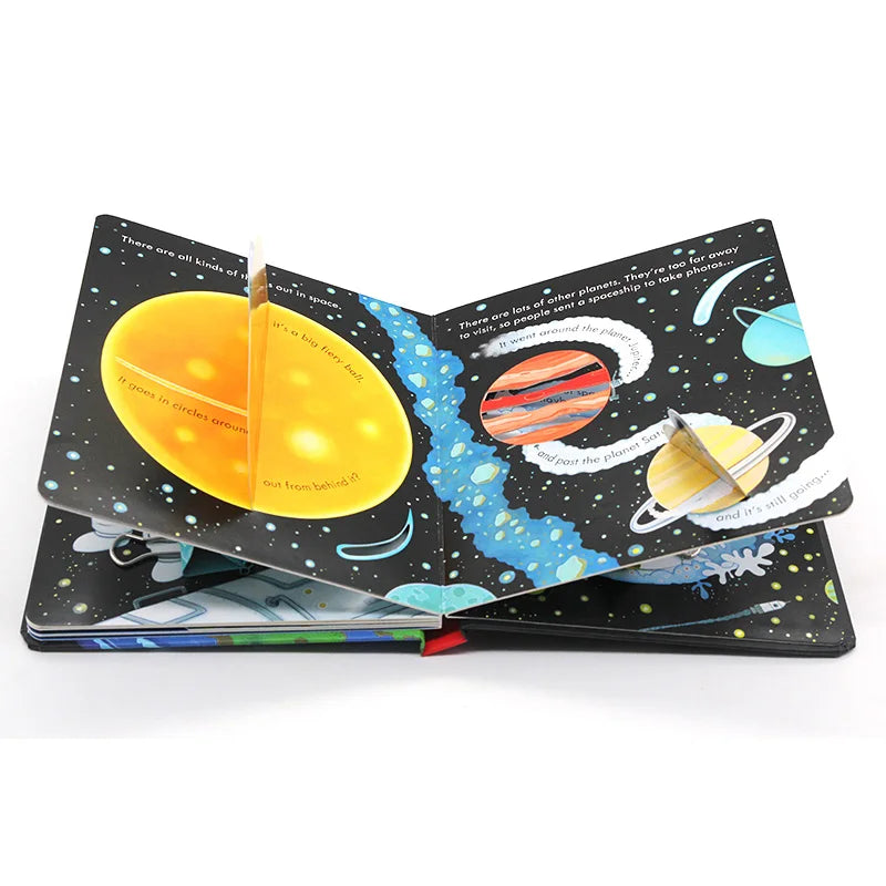 Usborne Peep Inside Space Educational English Picture Book for Kids Baby Bedtime Reading Planet 3D Flap Board Books