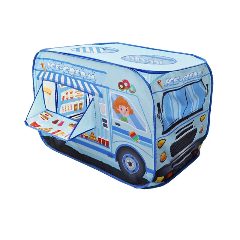Foldable Game Play House Fire Truck Police Bus Pop Up Toy Tent Playhouse Cloth Gift For Children Firefighting Model Dopship