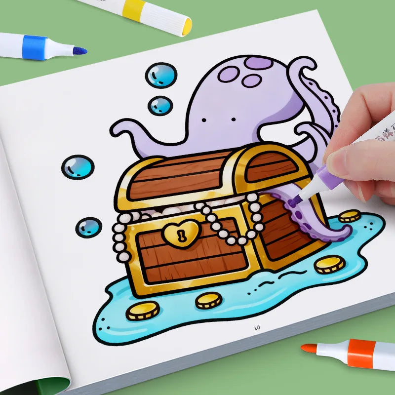 24 Page Fun Coloring Book, Warm Moments for Girls, Creative Entertainment, Fantasy Illustrations, Hand Drawn Art Drawing Book