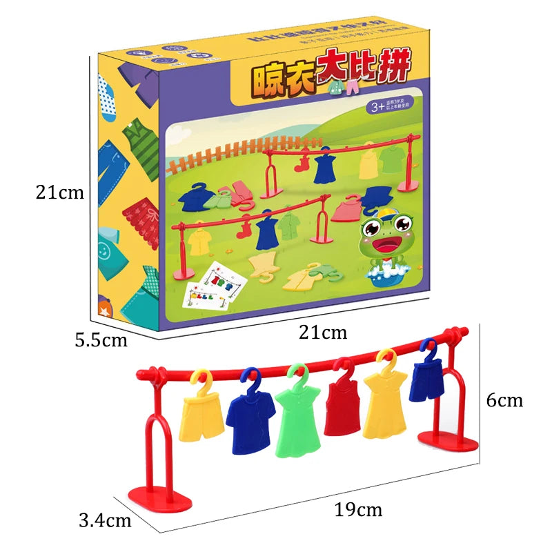 Montessori Color Matching Party Games Educational Toys Logical Thinking Training Clothes Drying Contest Board Game Children Toys