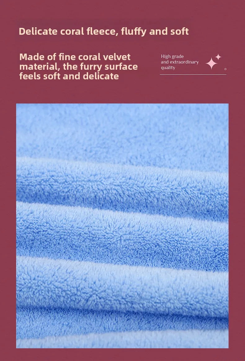 Cartoon Animal Hooded Bath Towel for Kids Coral Fleece Super Absorbent Non Shedding Bathrobe Cape for Toddler Baby