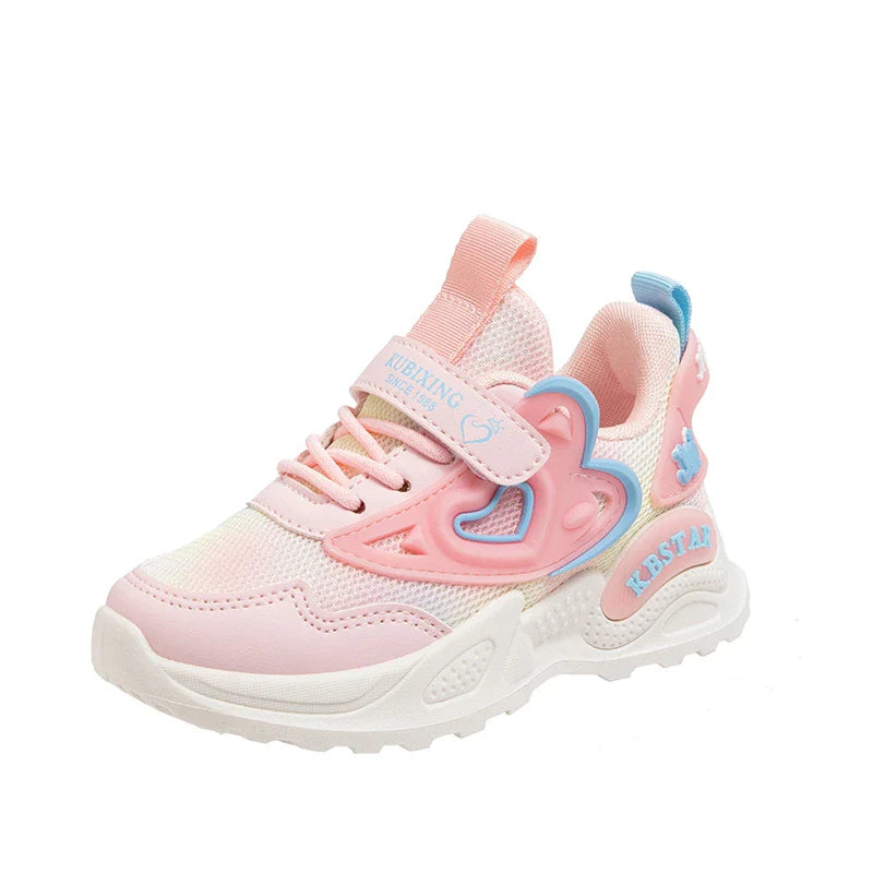 Childrens Sports Shoes 2025 Spring School Casual Girls Soft Cute Pink Anti Slip Tennis Shoes Outdoor Breathe Mesh Running Shoes