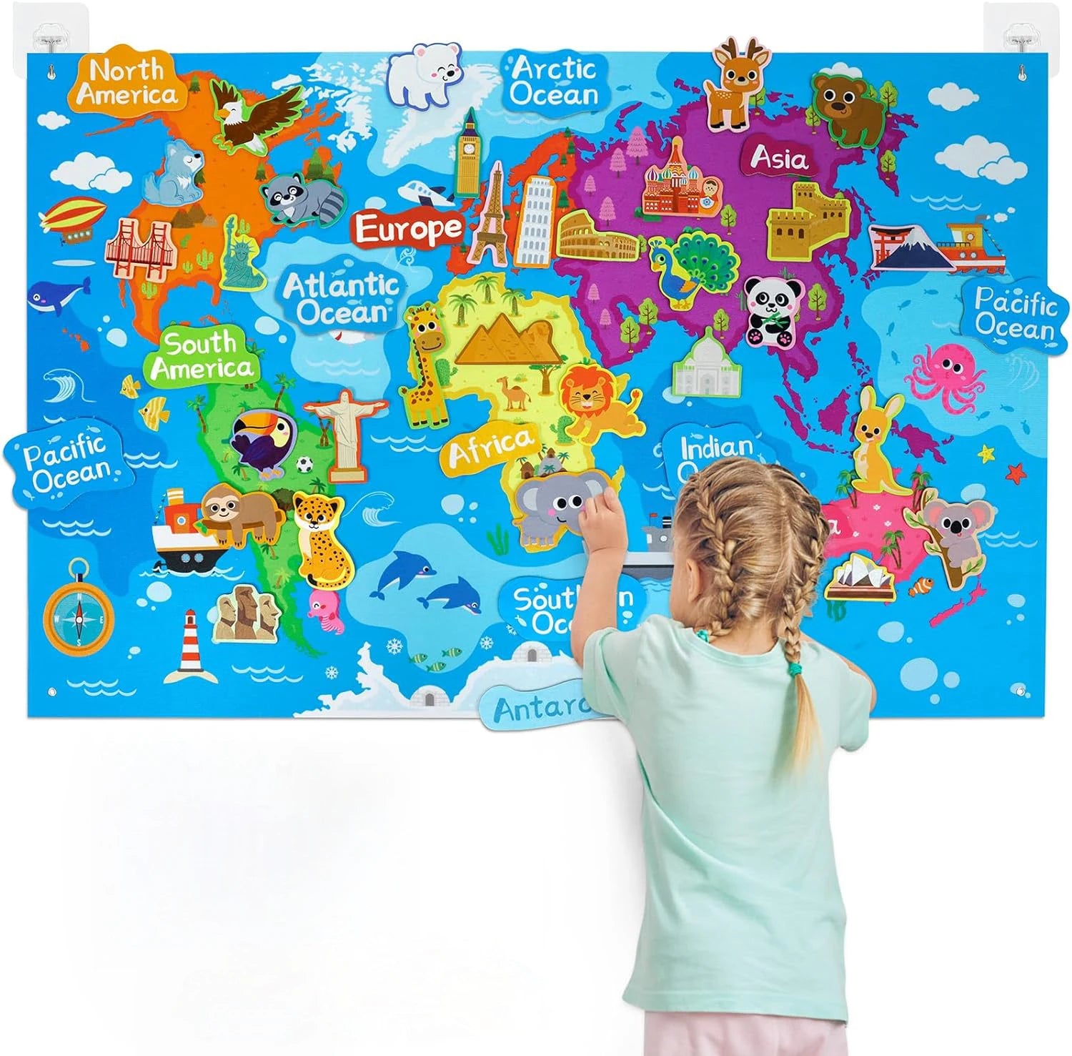 Zoom Animal Felt Story Board Montessori Early Learning Toy Themed Storytelling Flannel Toys Interactive Game Wall Hanging Gifts