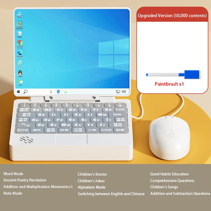 Children Multifunctional Early Education Notebook Enlightenment Learning Boy Girl Puzzle Thinking Training Toy Gifts Can Drawing