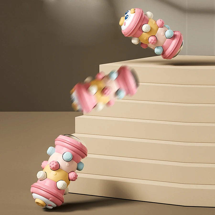 Baby Crawling Roller Montessori Activity Toy with Ball Rattle Games for Babies Development 0 6 12 Months Inflatable Crawling Toy